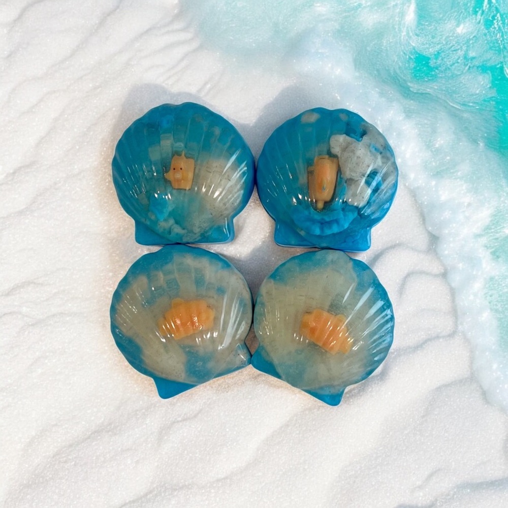 Hand Crafted “Sea Creature Surprise” Seashell Shaped Aloe Vera Soap - Unscented